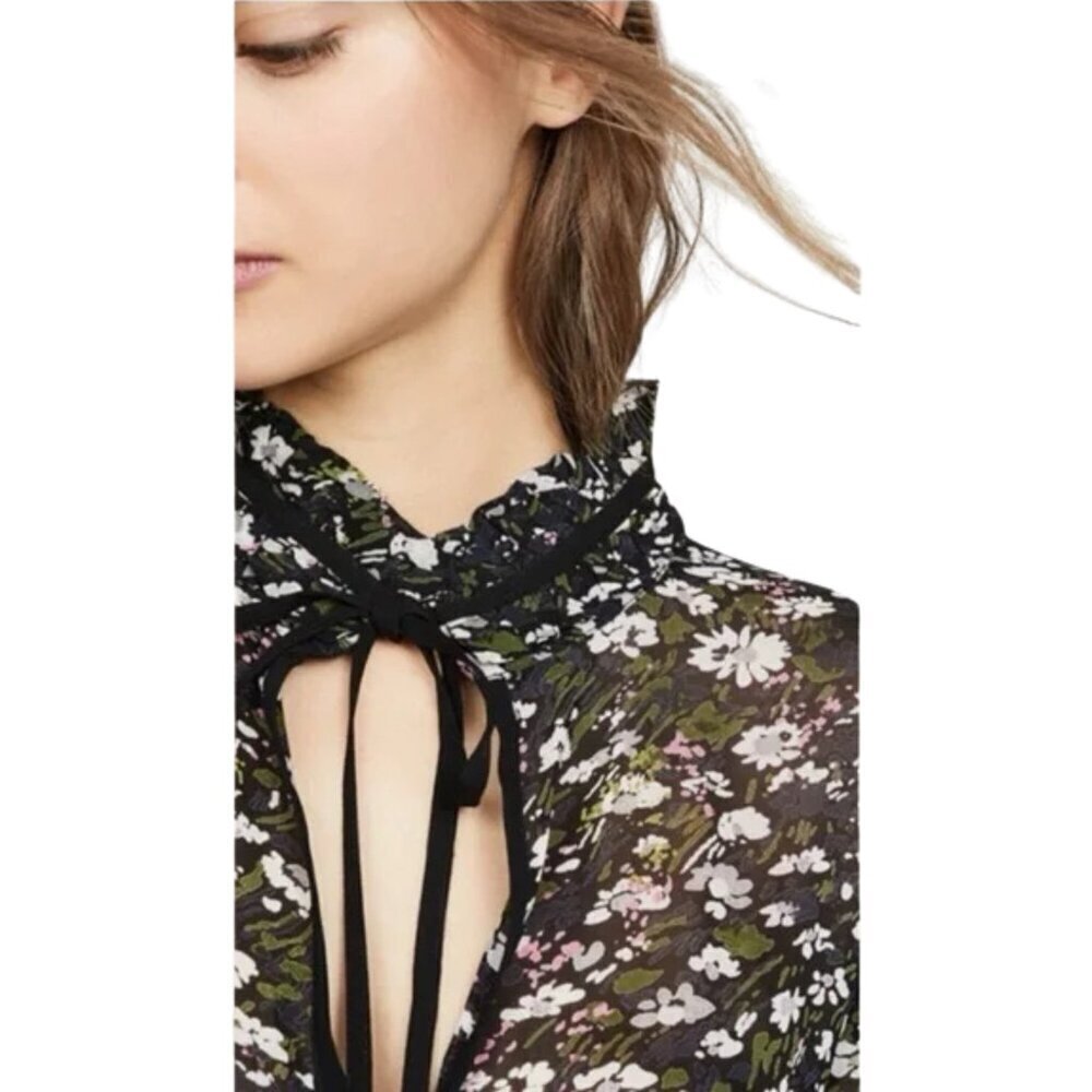 GANNI Georgette Floral Mini Dress Size XXS NWT - Picture 12 of 13